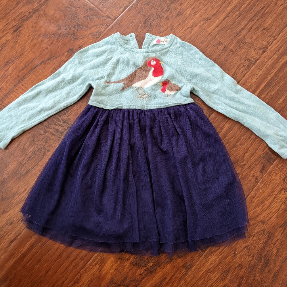 Baby Boden Girls 12-18 month long sleeve tulle dress